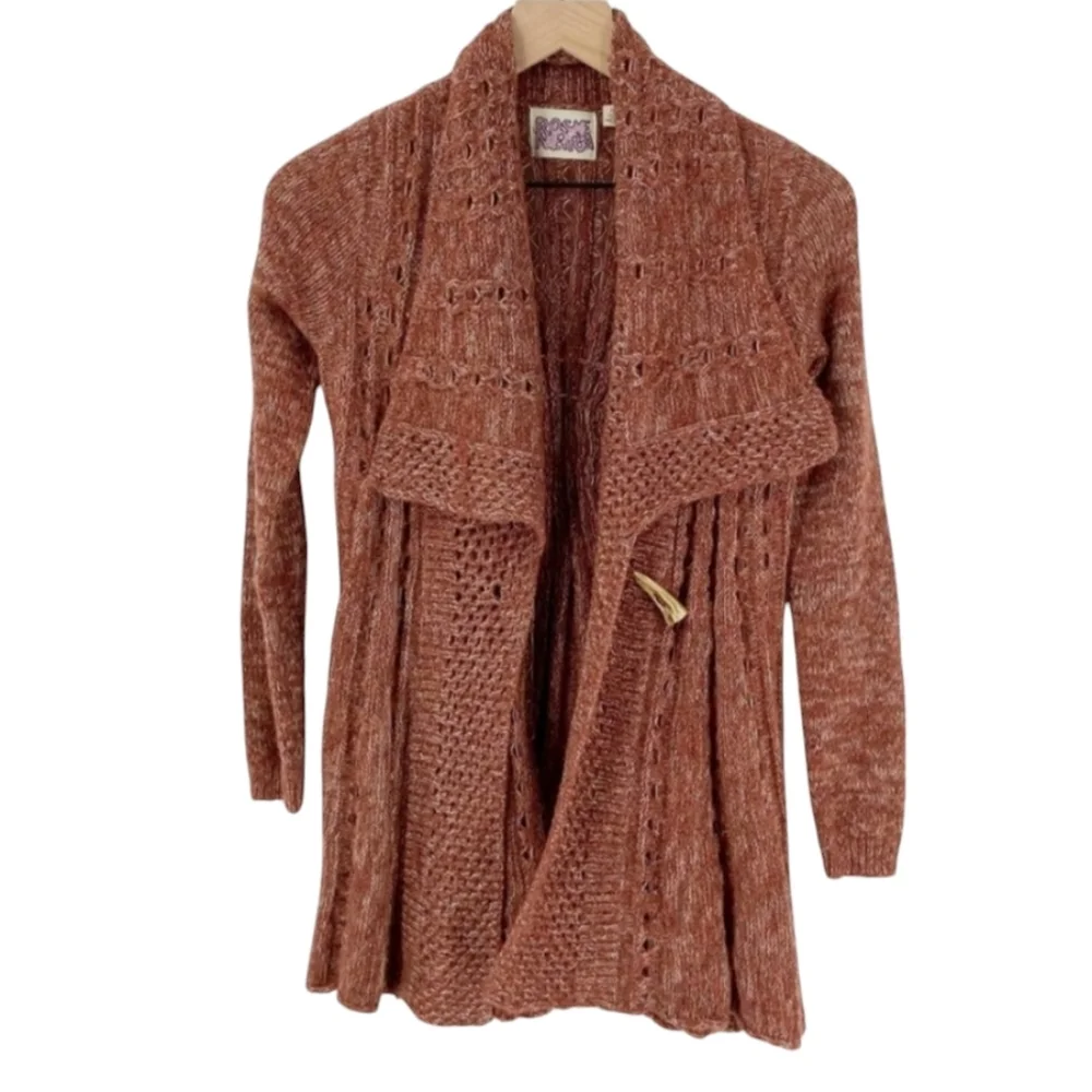 Anthropologie Rosie Neira All Days Wool Crochet Cardigan M Sweater Romantic Deli - Picture 2 of 9